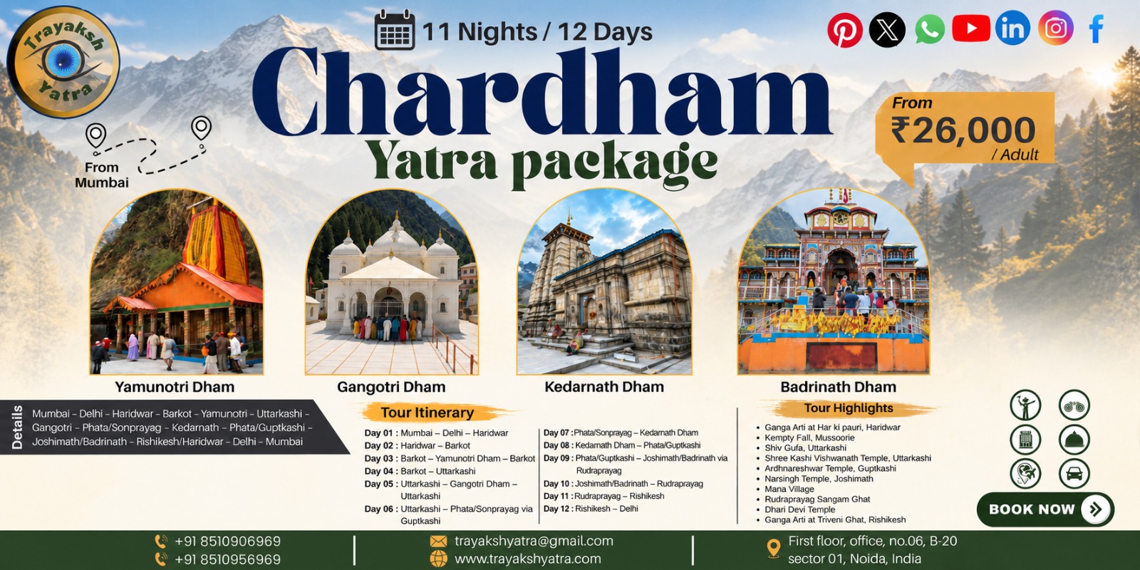 Spiritual Journey Tour Packages | Chardham Yatra by Road